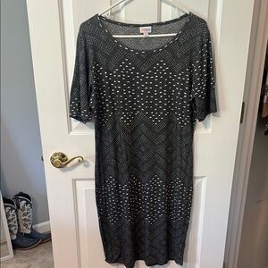 LuLaRoe Grey and White Julia Dress
